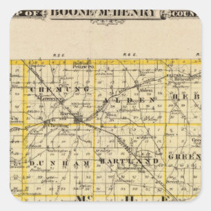 Map of Boone and McHenry counties Square Sticker