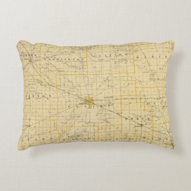 Map of Boone County Decorative Cushion (Front)
