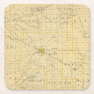 Map of Boone County Square Paper Coaster