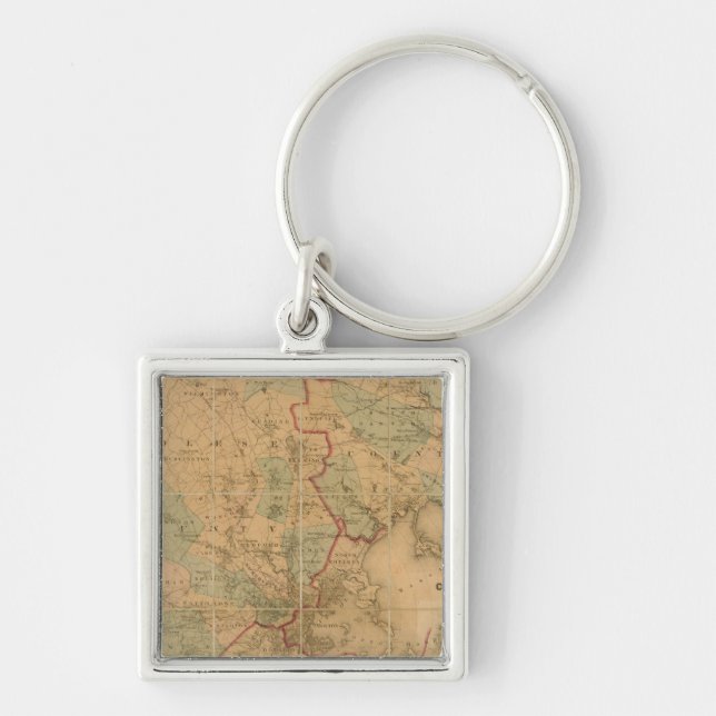 Map Of Boston 2 Key Ring (Front)