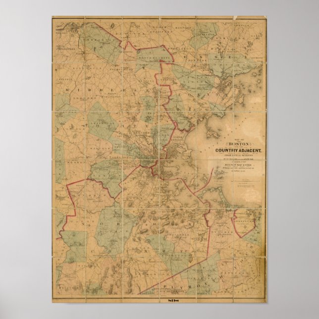 Map Of Boston 2 Poster (Front)