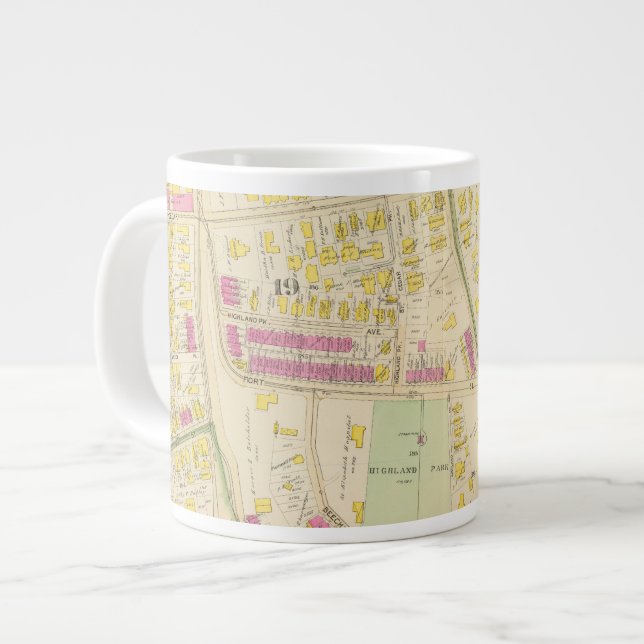 Map of Boston 7 Large Coffee Mug (Front Left)