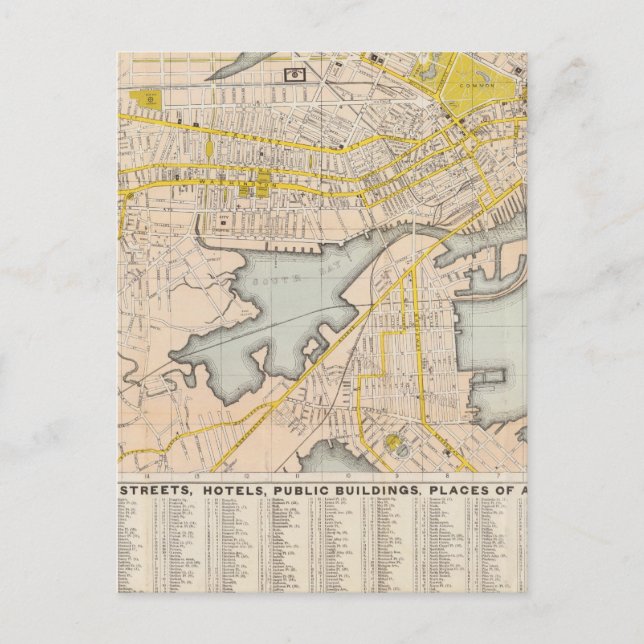 Map Of Boston Postcard (Front)
