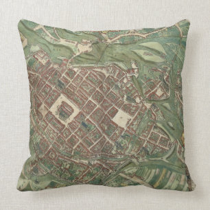 Map of Bratislava, from 'Civitates Orbis Terrarum' Cushion