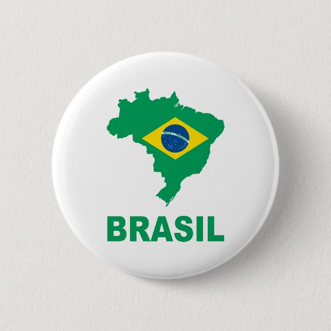 Map Of Brazil 6 Cm Round Badge (Front)