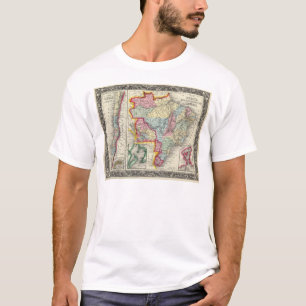 Map Of Brazil, Bolivia, Paraguay, And Uruguay T-Shirt