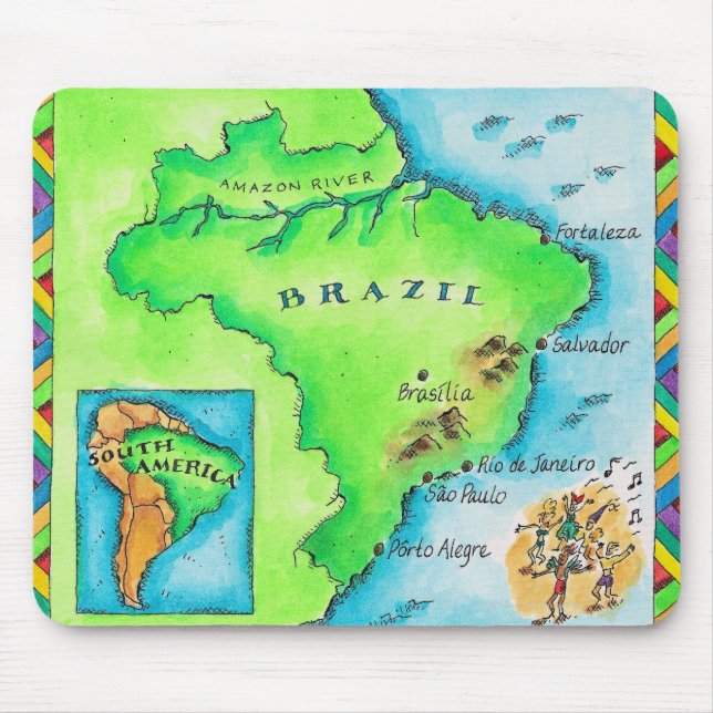 Map of Brazil Mouse Pad (Front)