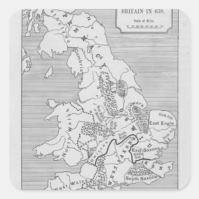 Map of Britain produced by Stanford's Square Sticker (Front)