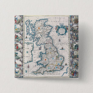 Map of British Isles 2 15 Cm Square Badge