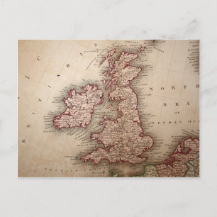 Map of British Isles Postcard