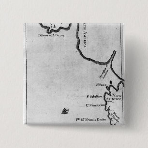 Map of Brobdingnag 15 Cm Square Badge