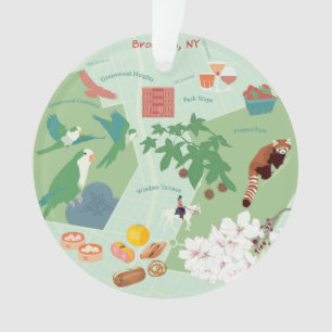Map of Brooklyn Customizable Two-sided Ornament
