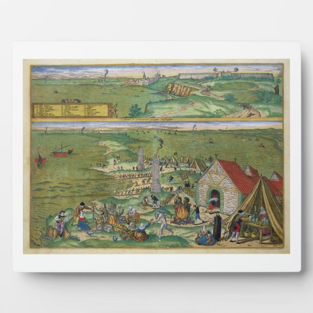 Map of Cadiz, from 'Civitates Orbis Terrarum' by G Plaque (Front)