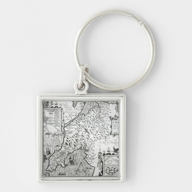 Map of Caernarvon, 1616 Key Ring (Front)