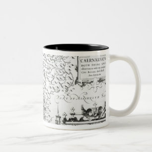 Map of Caernarvon, 1616 Two-Tone Coffee Mug