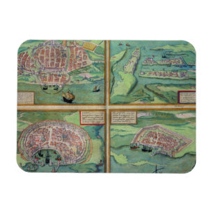 Map of Calais, Malta, Rhodes, and Famagusta, from Magnet