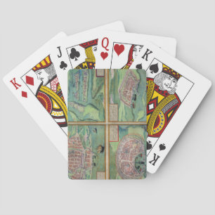 Map of Calais, Malta, Rhodes, and Famagusta, from Playing Cards