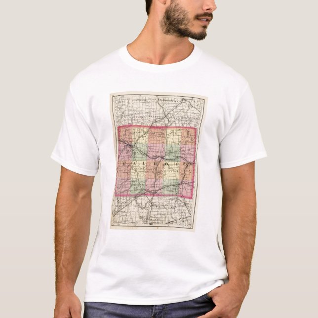 Map of Calhoun County, Michigan T-Shirt (Front)