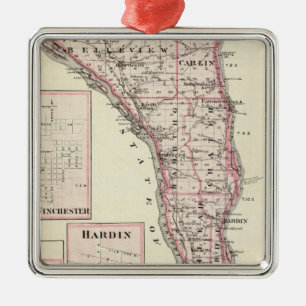 Map of Calhoun County, Winchester Metal Ornament