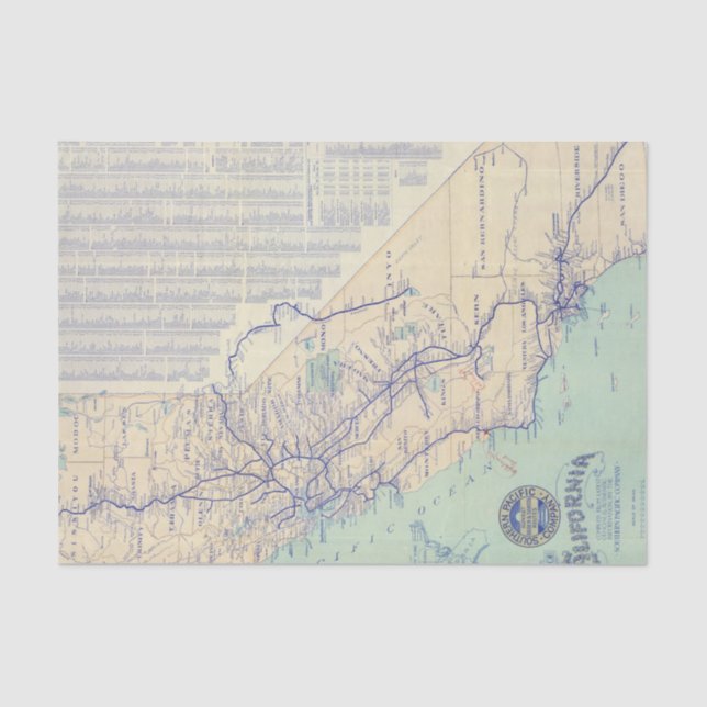 Map of California 4 Tissue Paper (Front)