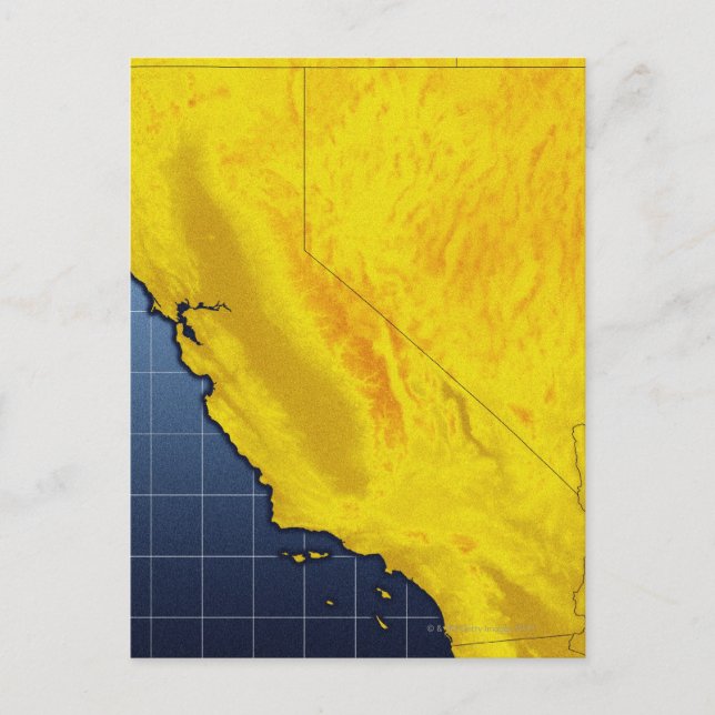 Map of California and Nevada Postcard (Front)