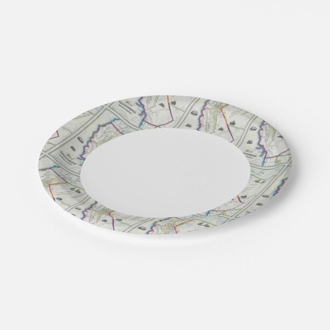 Map of California Paper Plate (Angled)