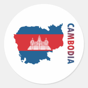 Map Of Cambodia Classic Round Sticker