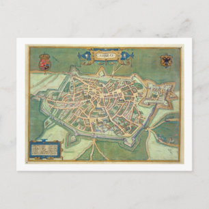 Map of Cambrai, from 'Civitates Orbis Terrarum' by Postcard