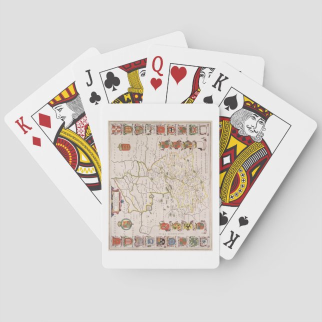 Map of Cambridgeshire, published Amsterdam c.1647- Playing Cards (Back)