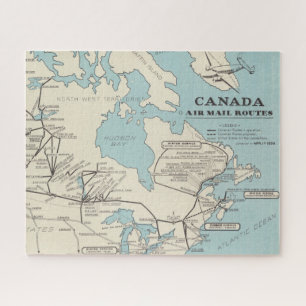 Map of Canada - Canada Air Mail Routes Jigsaw Puzzle