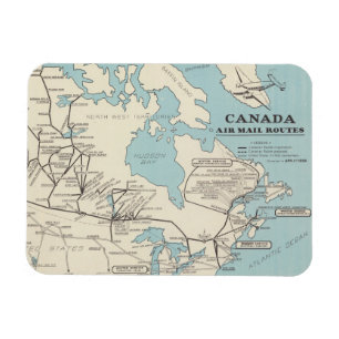 Map of Canada - Canada Air Mail Routes Magnet