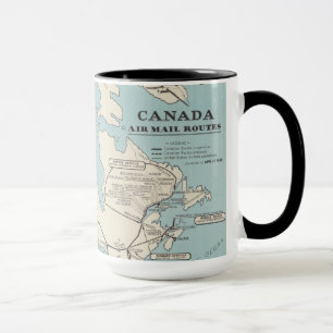 Map of Canada - Canada Air Mail Routes Mug