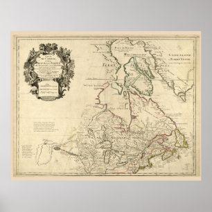 Map of Canada (circa 1718) Poster