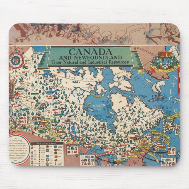 Map of Canada - Natural and Industrial Resources Mouse Pad (Front)