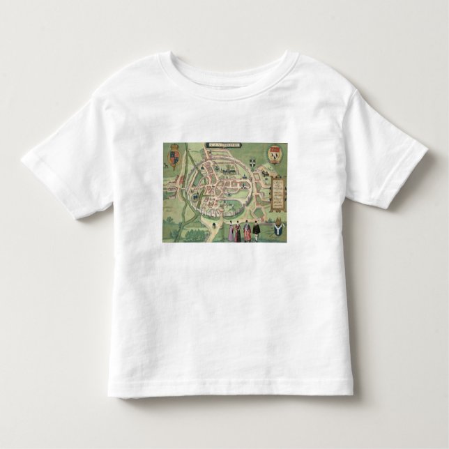 Map of Canterbury, from 'Civitates Orbis Terrarum' Toddler T-Shirt (Front)