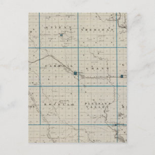 Map of Carroll County, State of Iowa Postcard