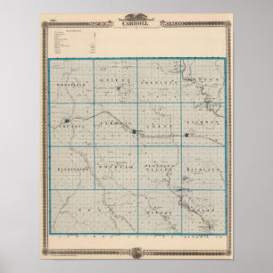 Map of Carroll County, State of Iowa Poster