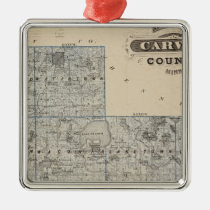 Map of Carver County, Minnesota Metal Ornament