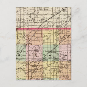 Map of Cass County, Michigan Postcard