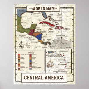 Map Of Central America Poster