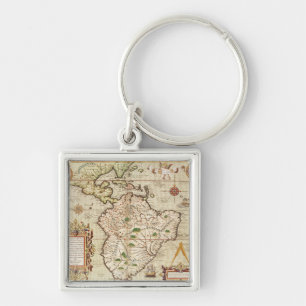Map of Central and South America Key Ring