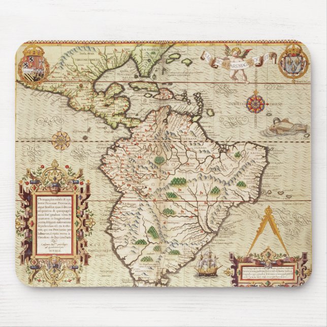 Map of Central and South America Mouse Pad (Front)