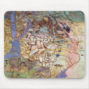 Map of Central Europe Mouse Pad