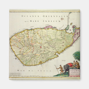 Map of Ceylon according to Nicolas Visscher Magnet