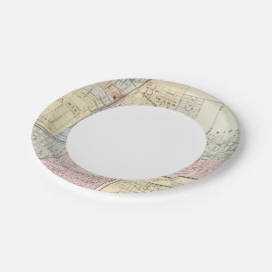 Map of Champaign, Urbana, Mattoon and Charleston Paper Plate