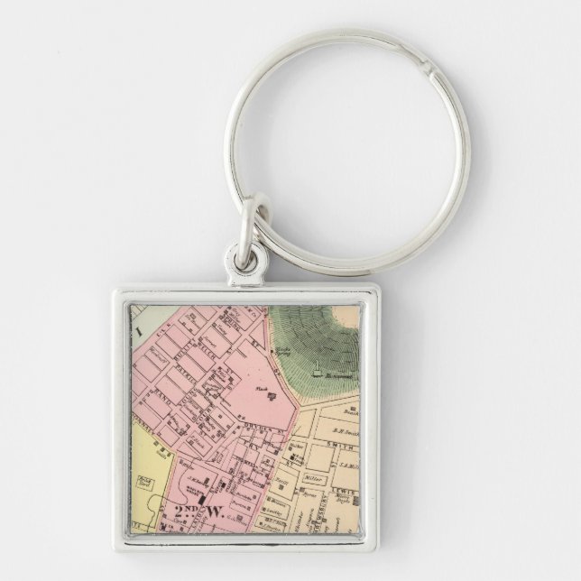 Map of Charleston, West Virginia Key Ring (Front)