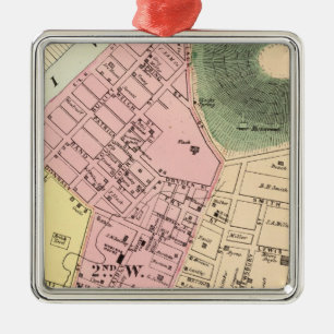 Map of Charleston, West Virginia Metal Ornament
