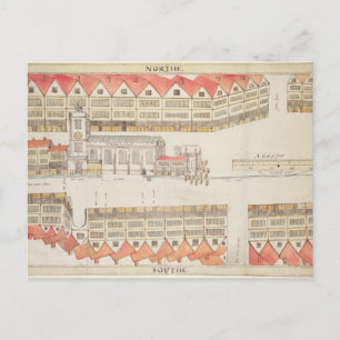 Map of Cheapside, London, 1585 Postcard