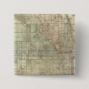Map Of Chicago 15 Cm Square Badge