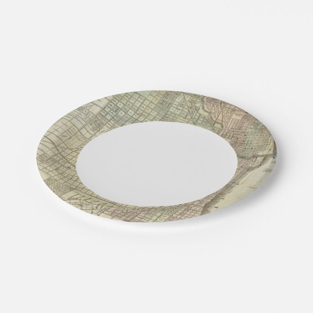 Map Of Chicago Paper Plate (Angled)